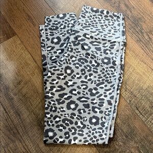 Aerie Gray and Black Leopard Print Leggings